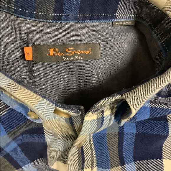 Ben Sherman Navy and White Checkered Shirt - Picture 3 of 4